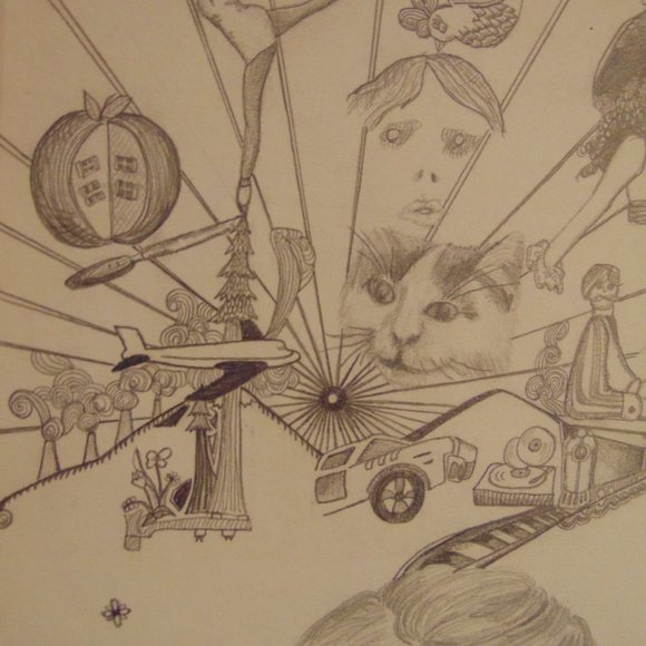 Girl Daydreaming, Original Pencil Sketch, Wood Frame, 12.5x15.5 - Picture 4 of 7